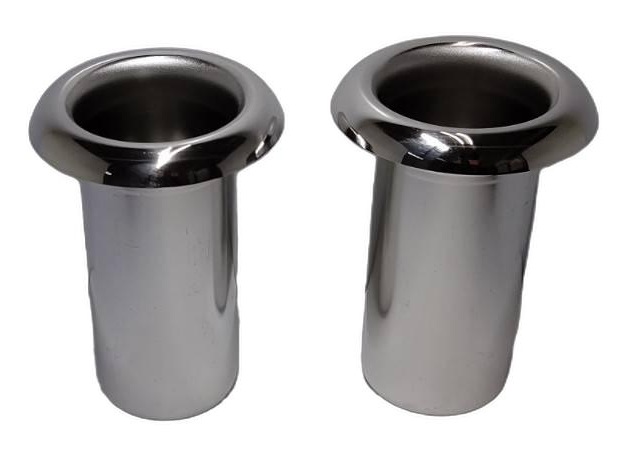 お墓用花立 ステンレス製 中入れ式 筒径:58mm ツバ下:120mm [S-58小]